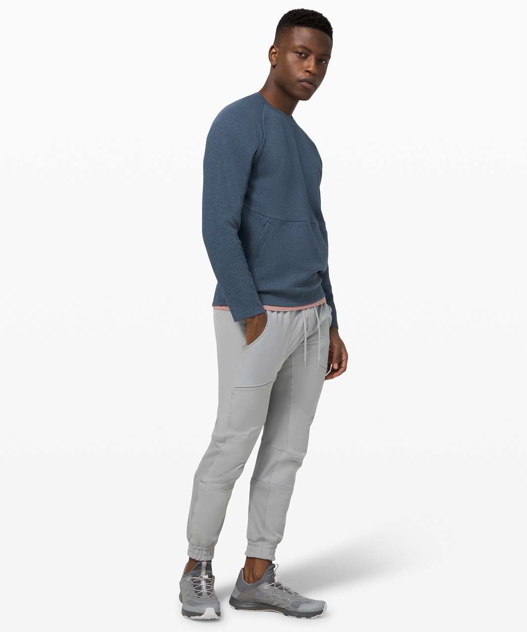 Lululemon At Ease Crew - Heathered Iron Blue / Black