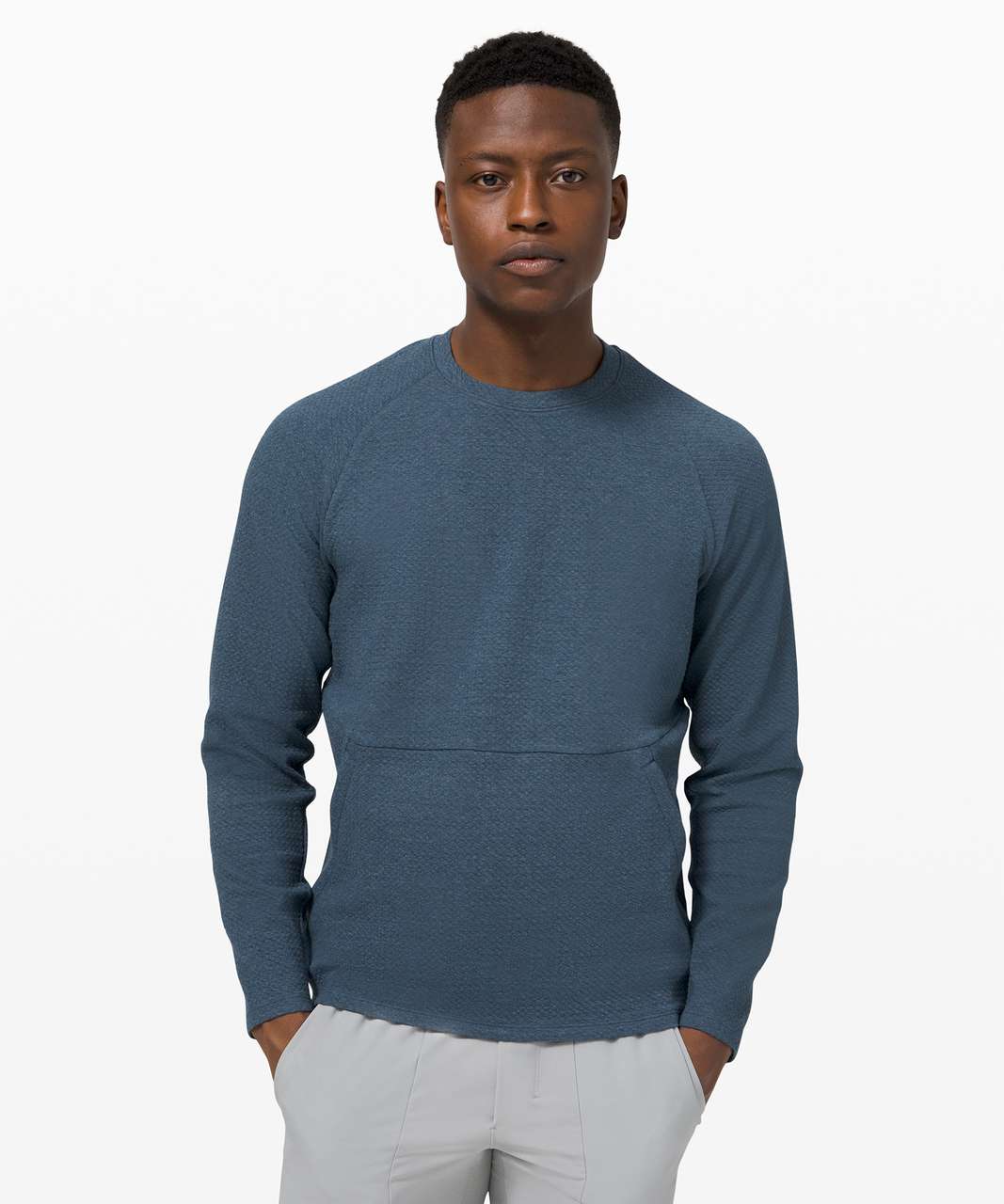 Lululemon At Ease Crew - Heathered Iron Blue / Black