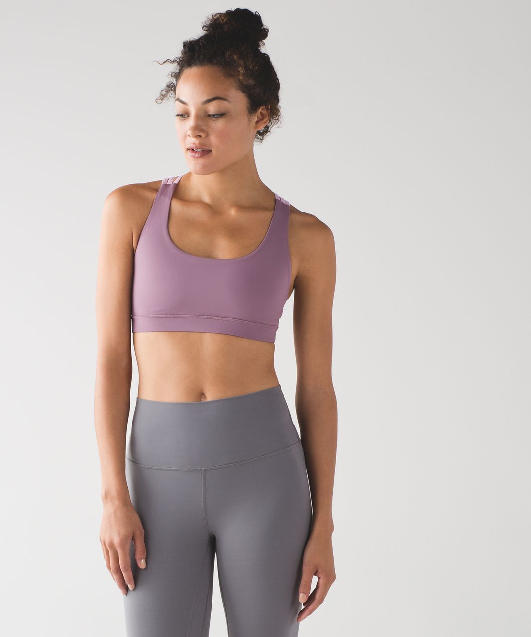 Energy bra (peek) $58 dusty mauve/rose blush  Fitness fashion, Running  clothes, Lululemon energy bra