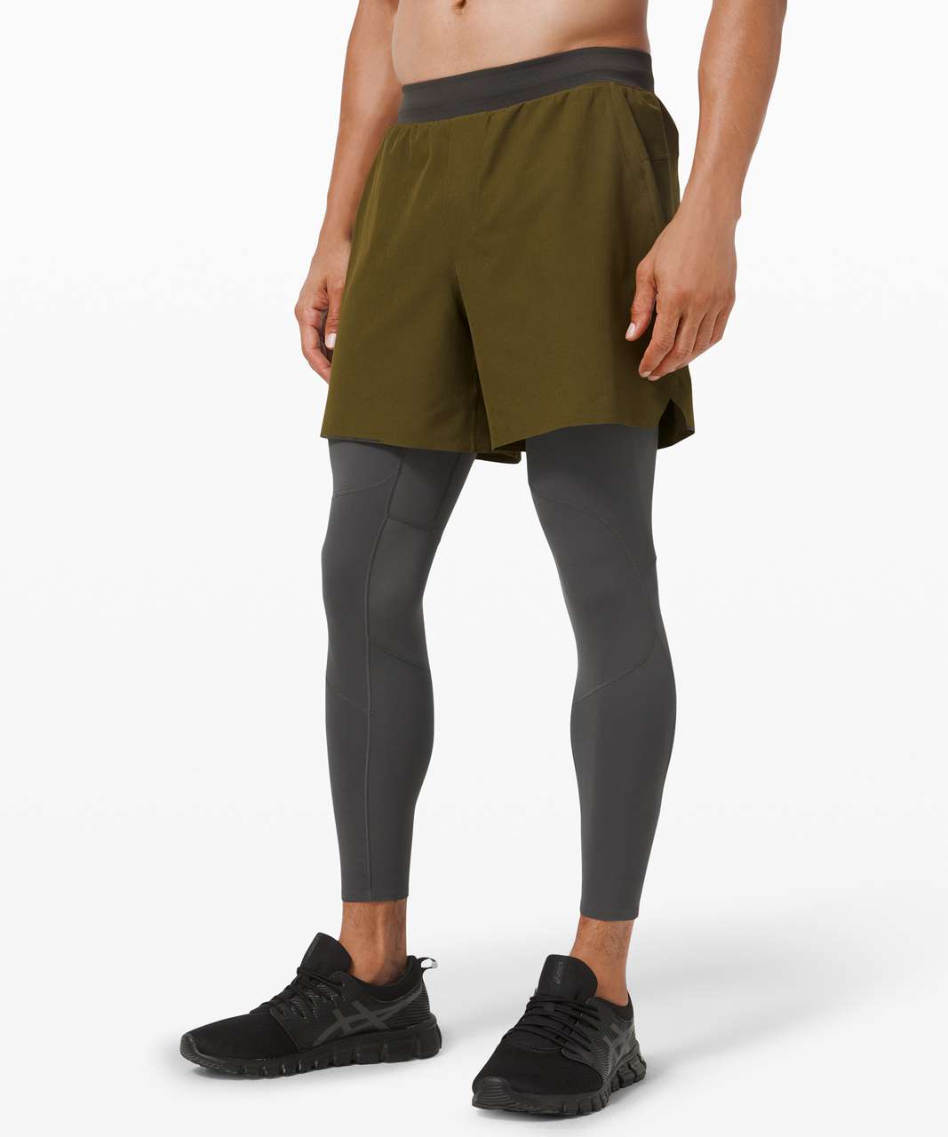 Lululemon Cold Terrain 2-in-1 Short 6 - Graphite Grey / Black - lulu  fanatics