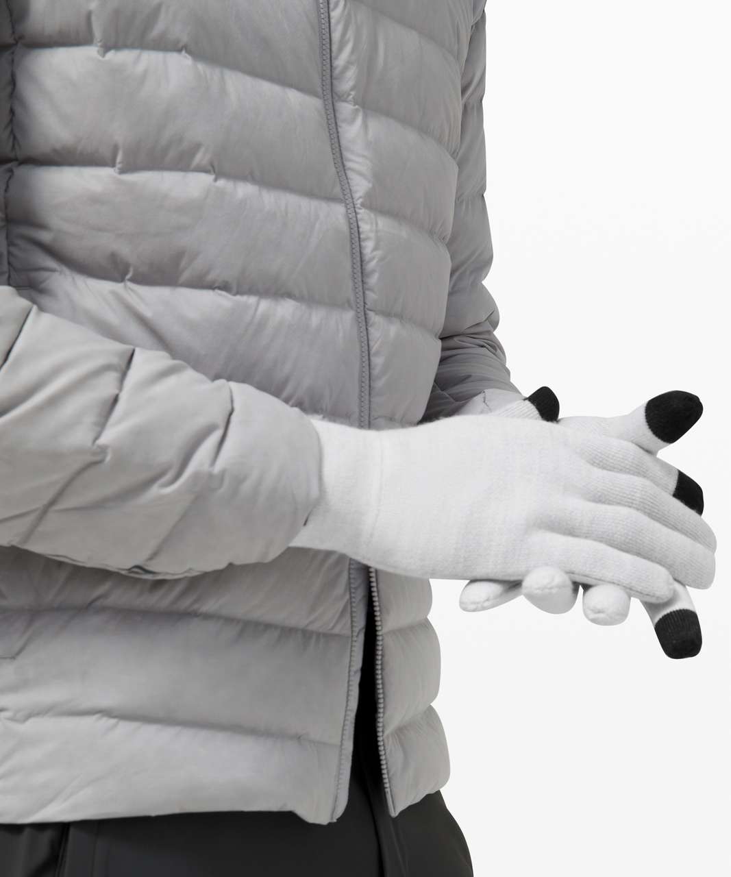 Lululemon Alpine Air Glove - Heathered Core Ultra Light Grey / Black