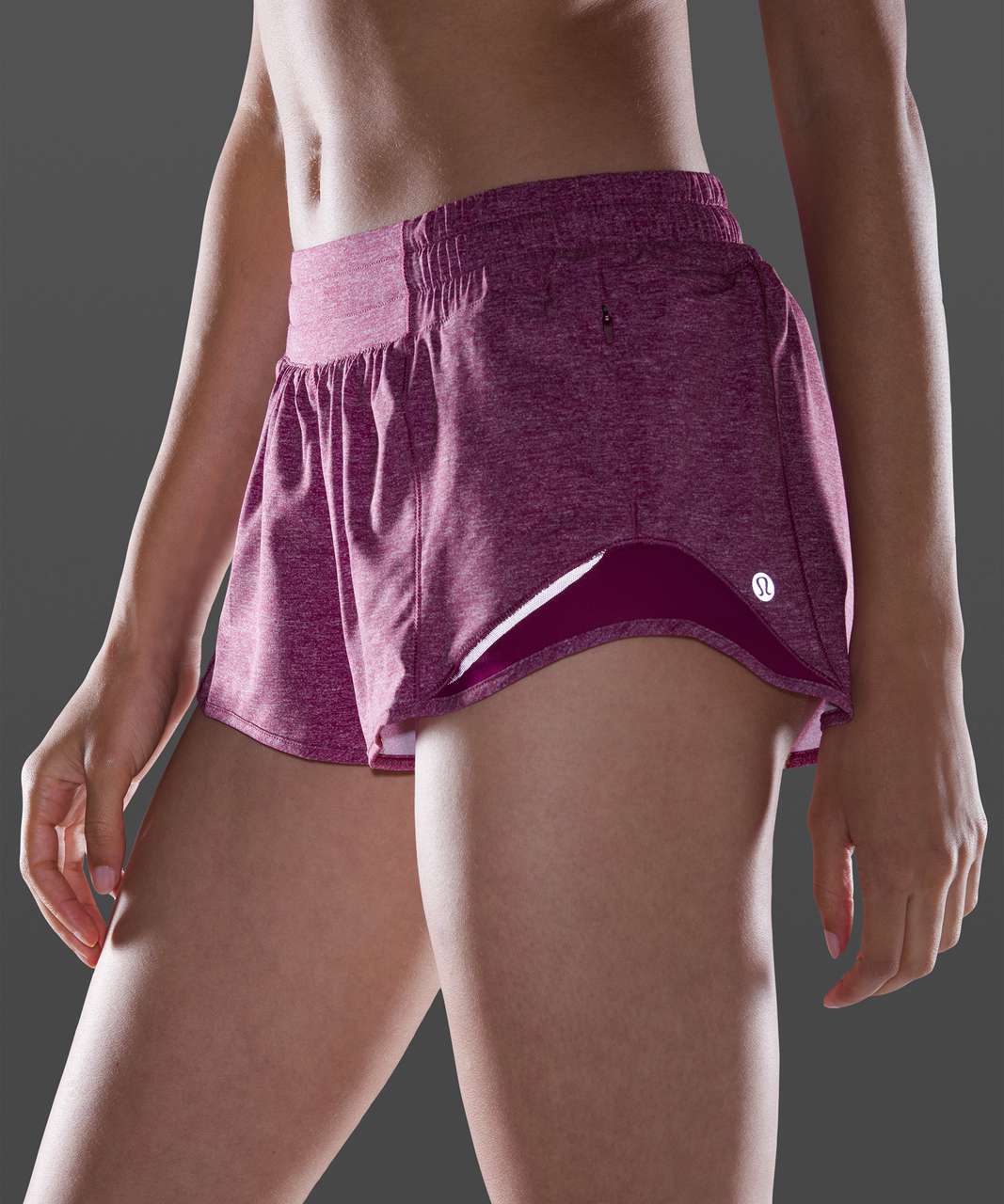 Lululemon Hotty Hot Short II *2.5" - Heather Lux Multi Deep Fuschia / Deep Fuschia