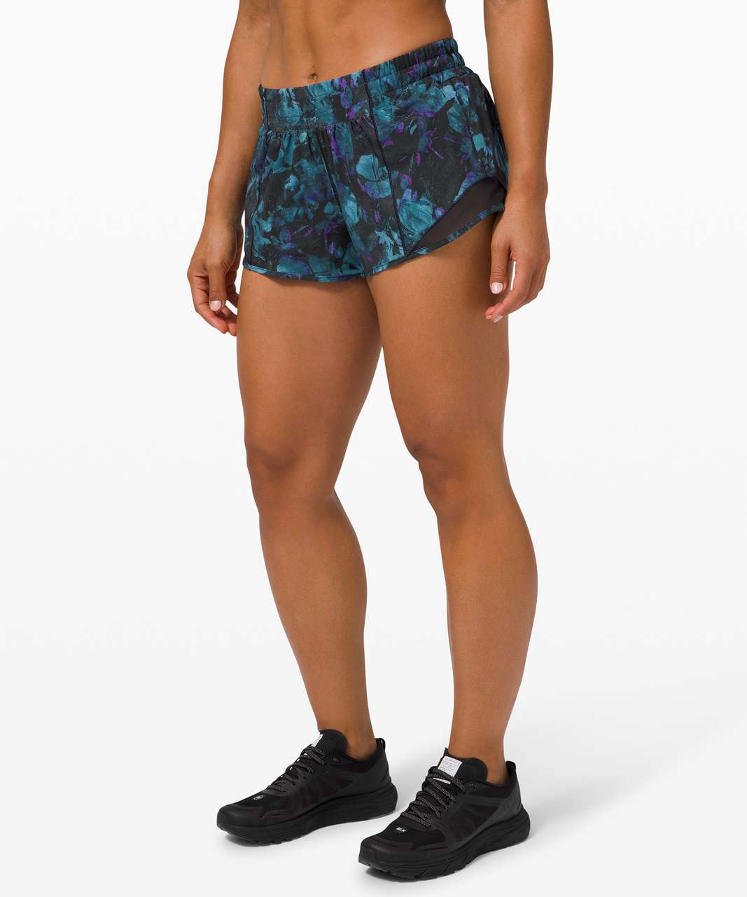 Lululemon Hotty Hot Short II *2.5" - Floral Shift Blue Multi / Black