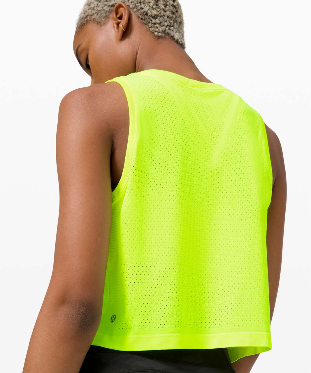 Lululemon Swiftly Breathe Crop Tank - Yellow Highlight / Yellow Highlight