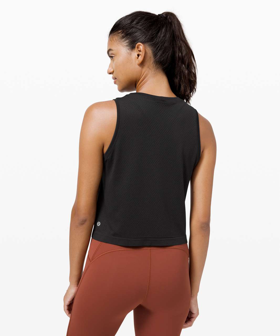 Lululemon Swiftly Breathe Crop Tank - Black / Black