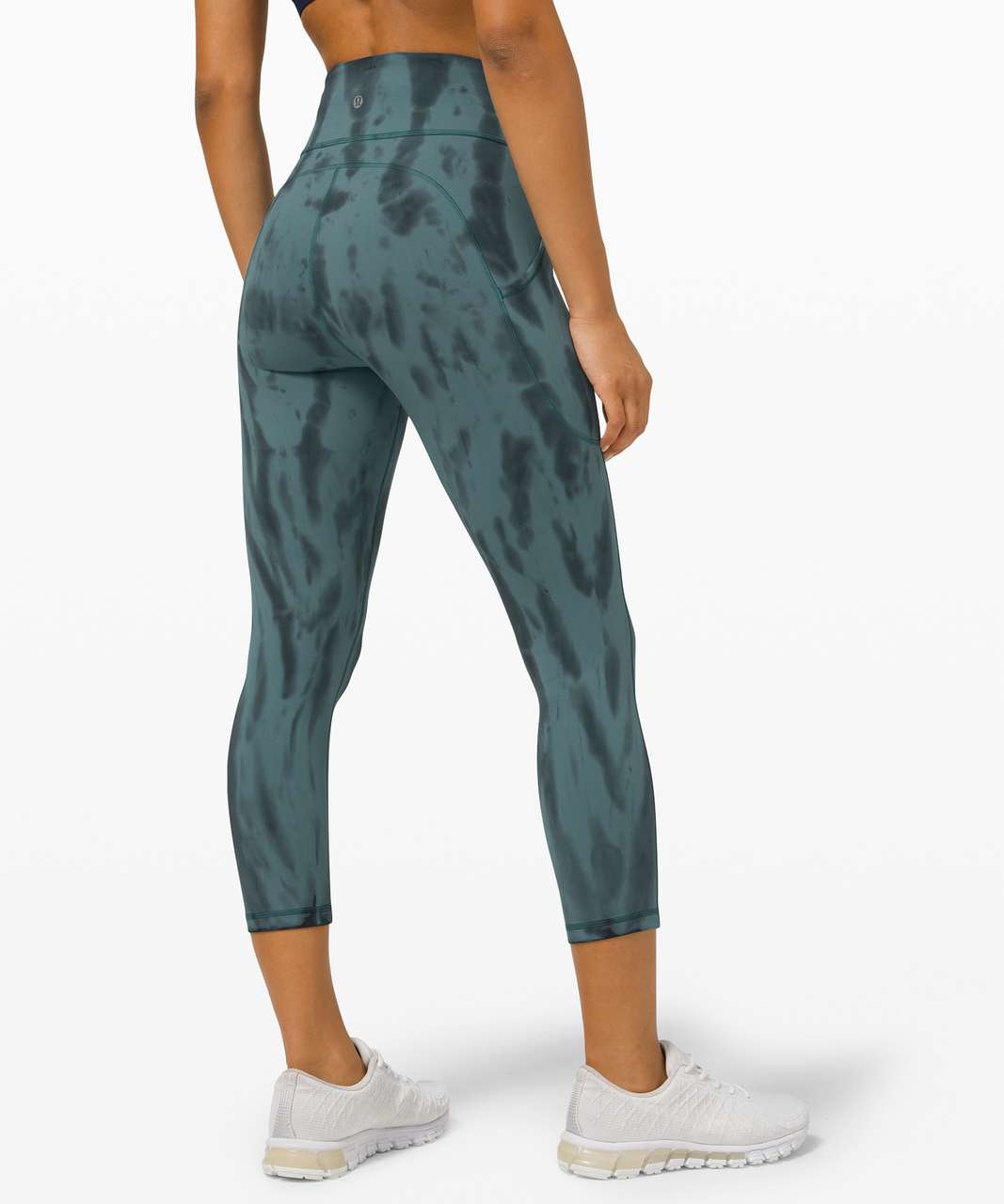 Lululemon Invigorate High-Rise Crop 23" - Forest Shibori Graphite Grey Desert Teal