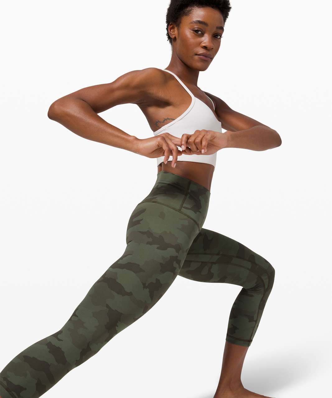 Lululemon Align Crop 21 size 4 Incognito Camo Gator Green NWT