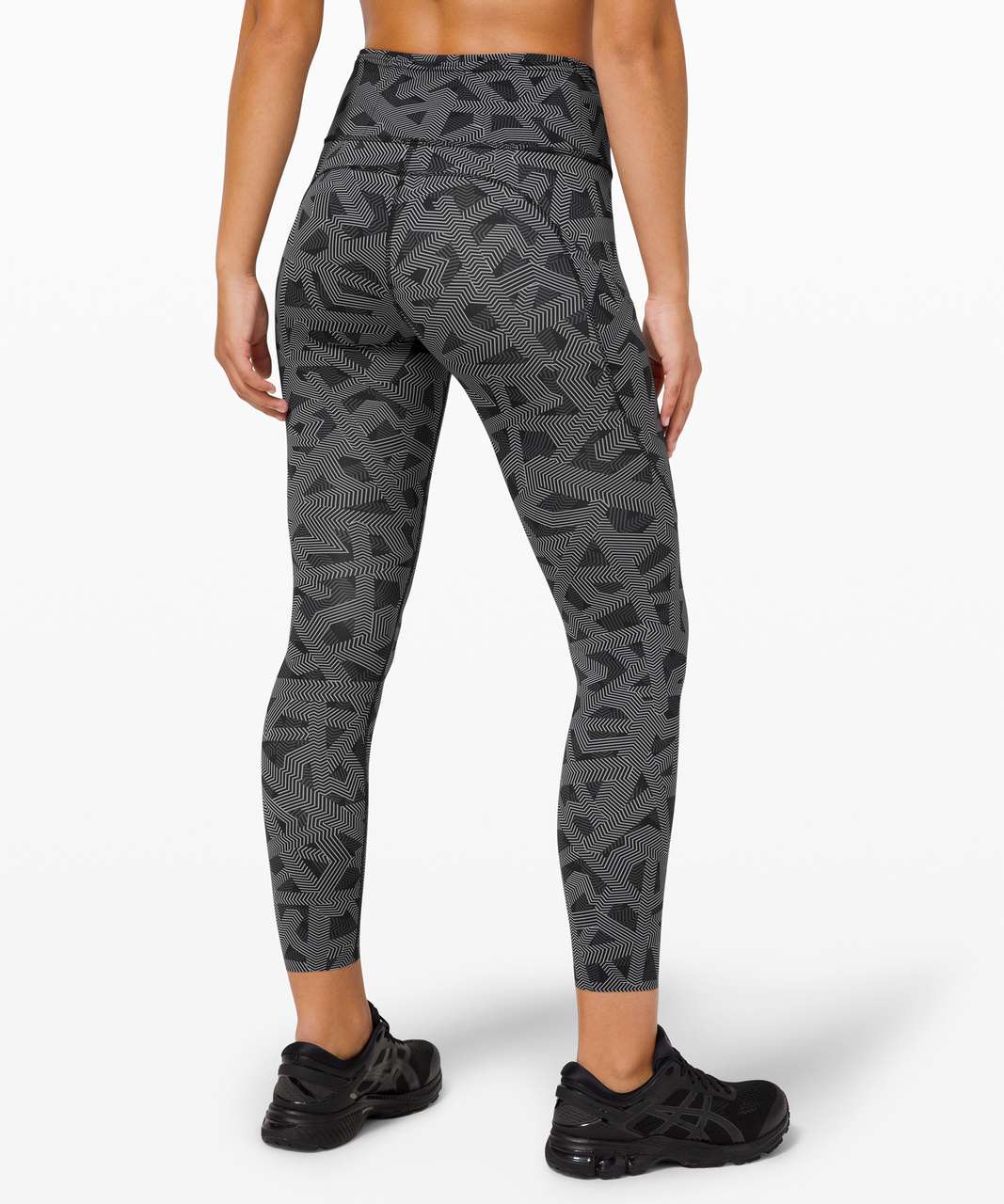 Lululemon Fast and Free Tight II 25" *Non-Reflective Nulux - Textured Labyrinth Black Light Cast