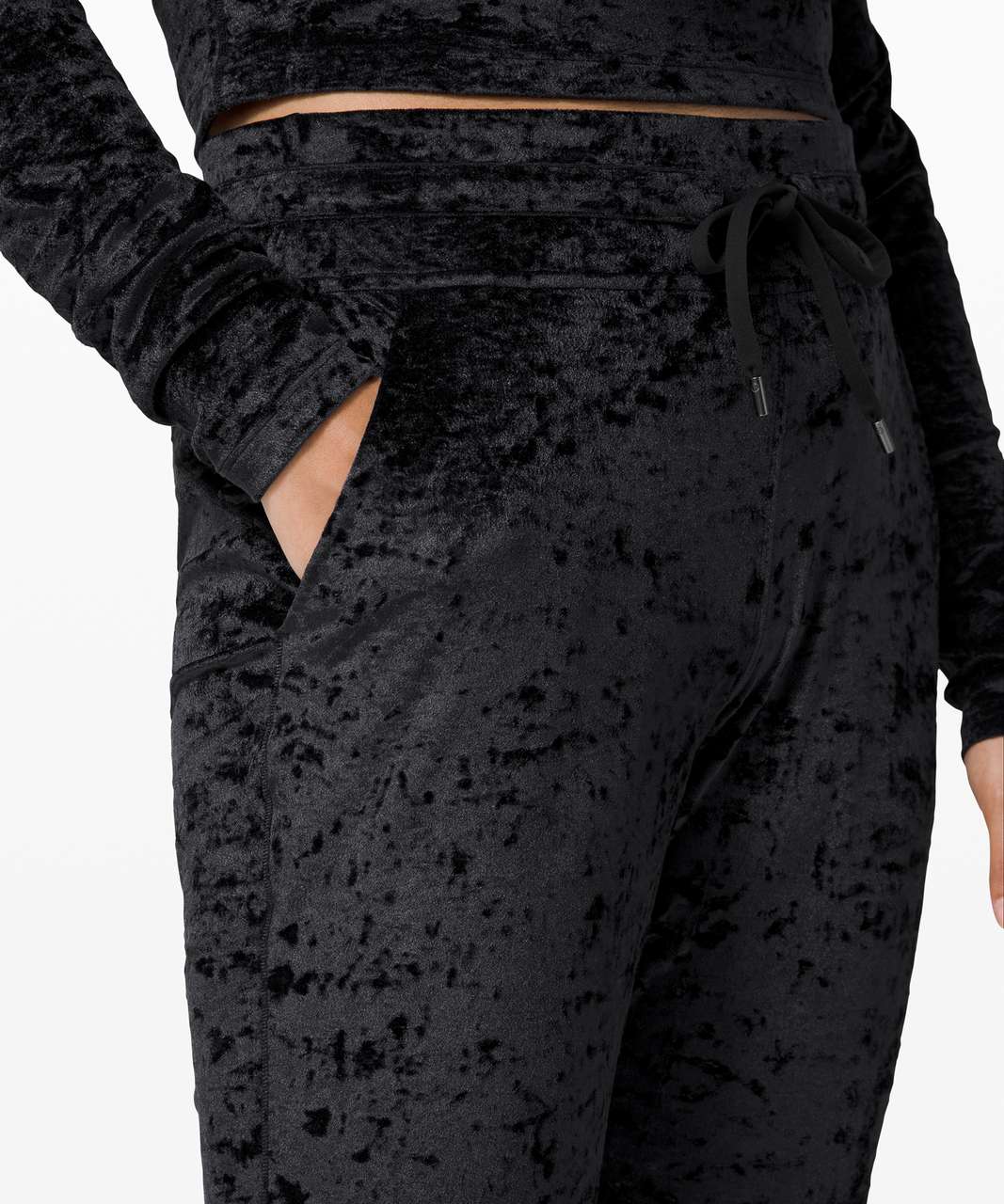 in the USA NWT LULULEMON READY TO CRUSH HIGH-RISE VELOUR JOGGER *FULL  LENGTH Black 8