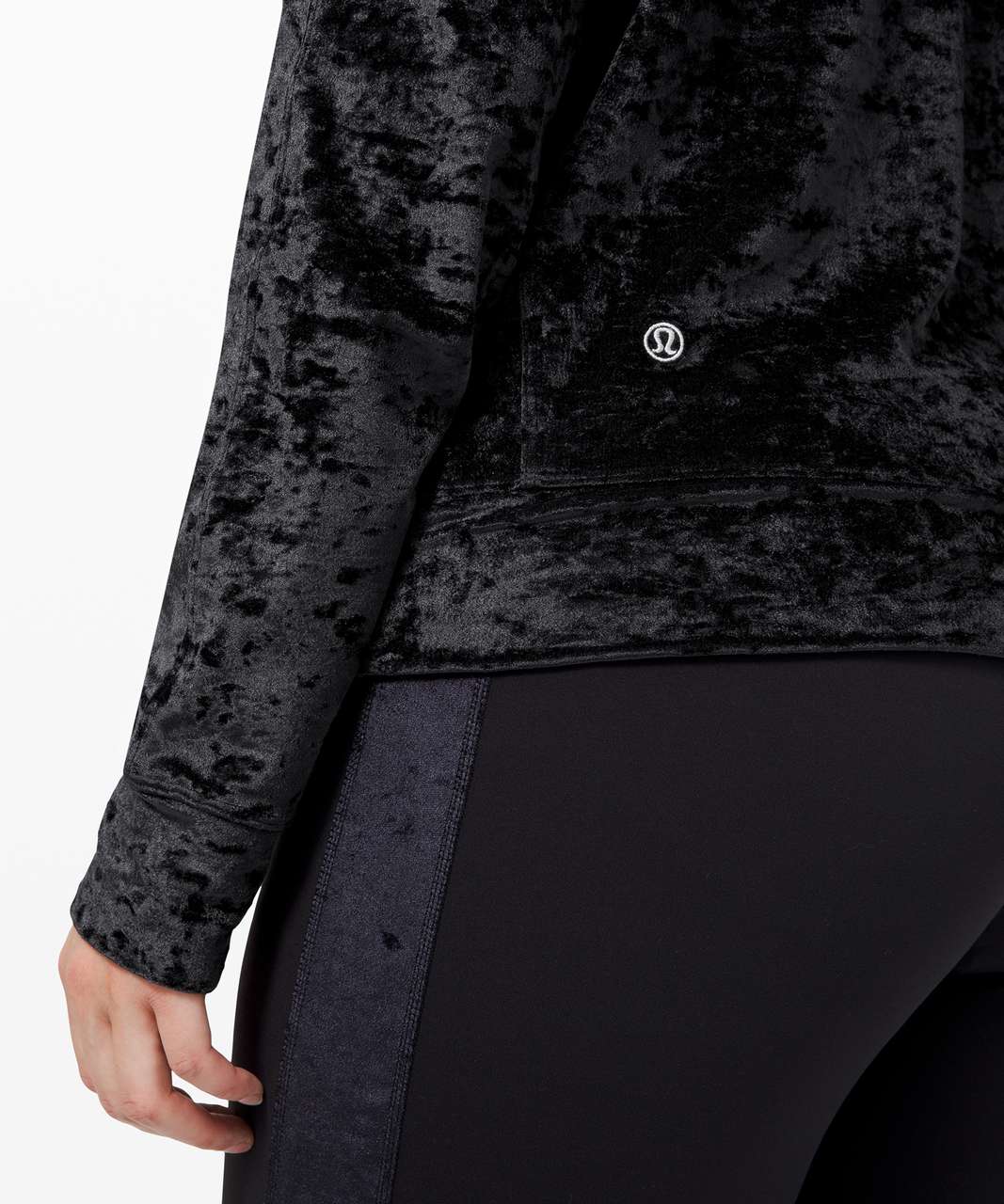 Lululemon Warm Down Crew *Crushed Velvet - Black - lulu fanatics