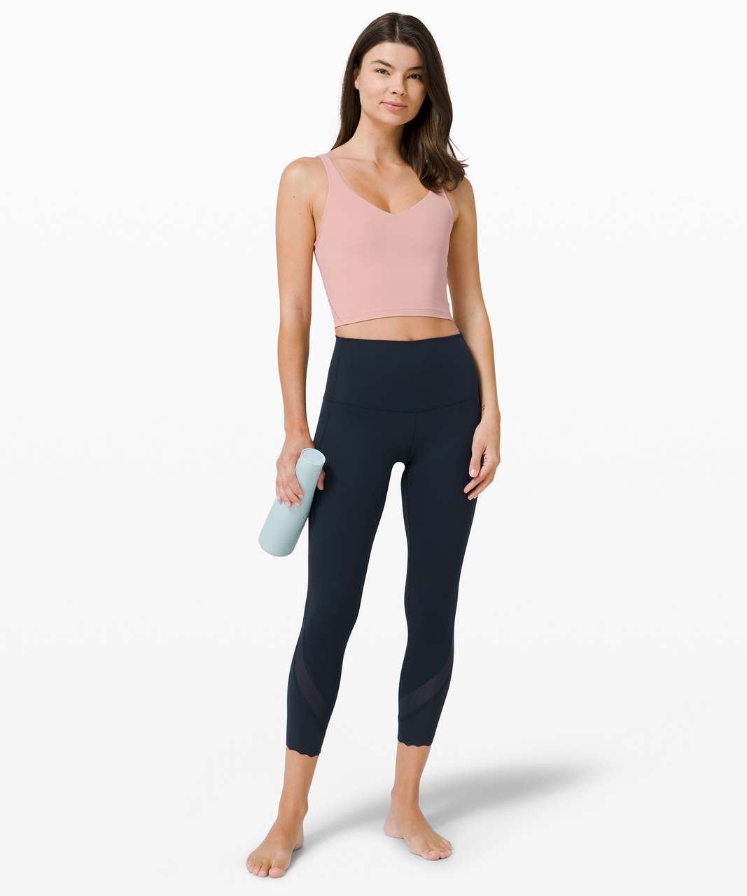 Lululemon Wunder Under High-Rise Crop 23 *Updated Scallop Full-On Luxtreme  - True Navy - lulu fanatics