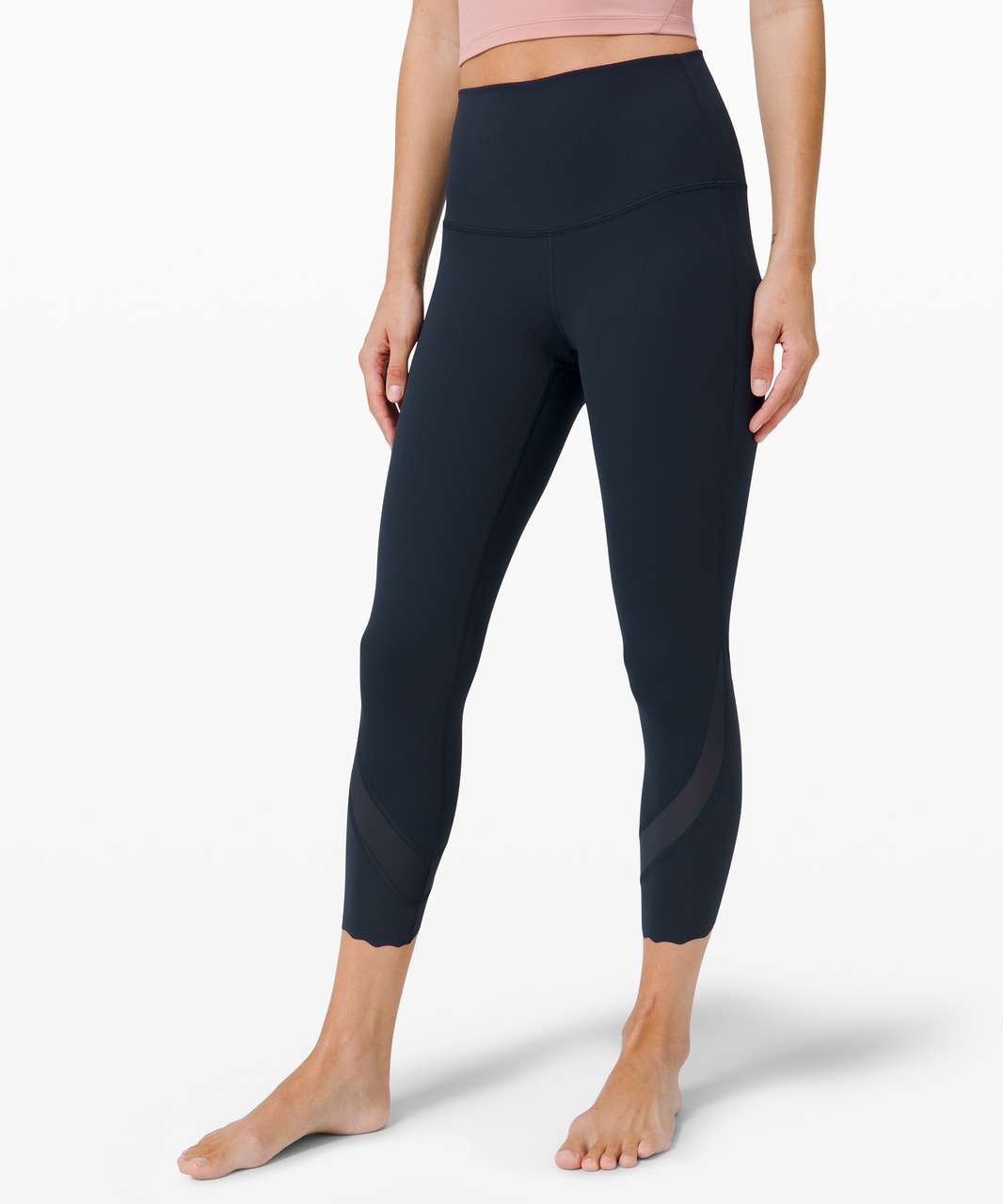 Lululemon Wunder Under High-Rise Crop 23" *Updated Scallop Full-On Luxtreme - True Navy