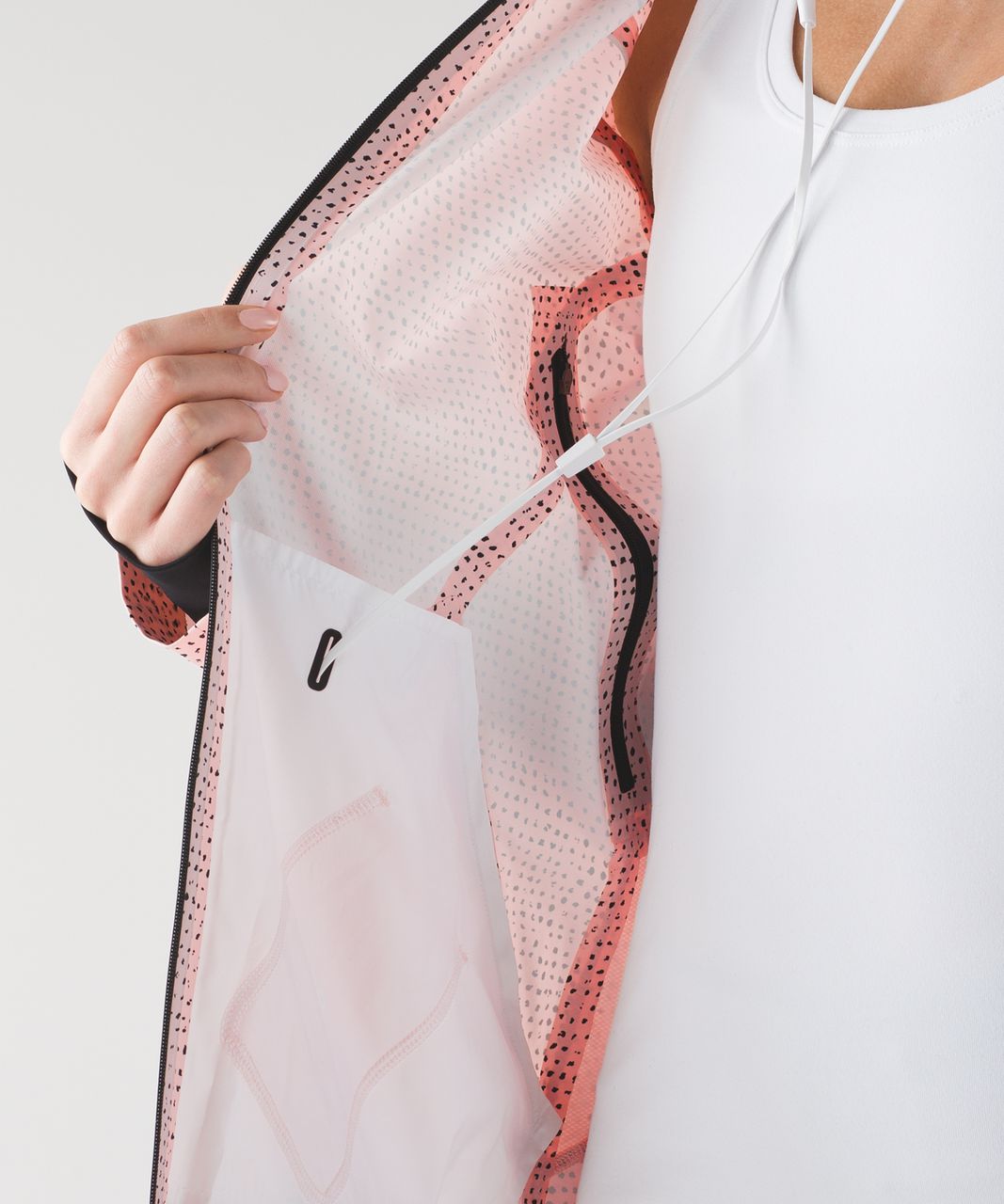 Lululemon Runaway Jacket - Speckle Dot Parfait Pink Black