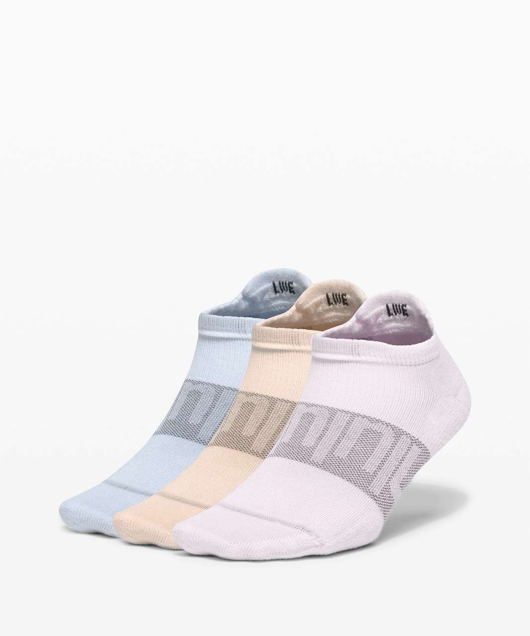 Lululemon Daily Stride Low Ankle Sock *3 Pack - Feather Pink / Chambray / Gold Buff