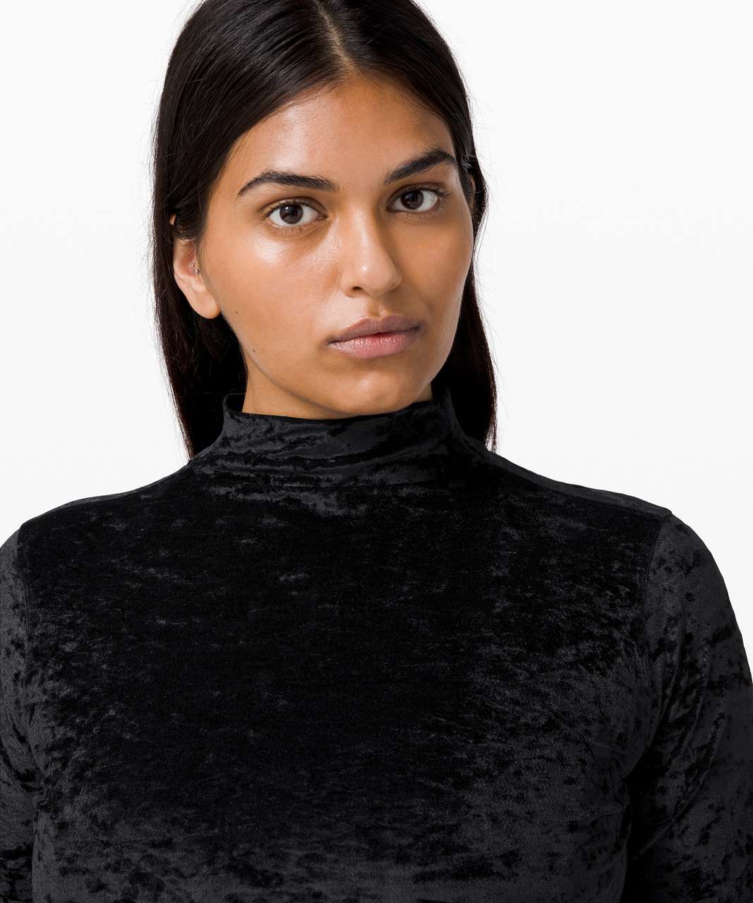 Lululemon All Aligned Mock Neck Long Sleeve - Black - lulu fanatics