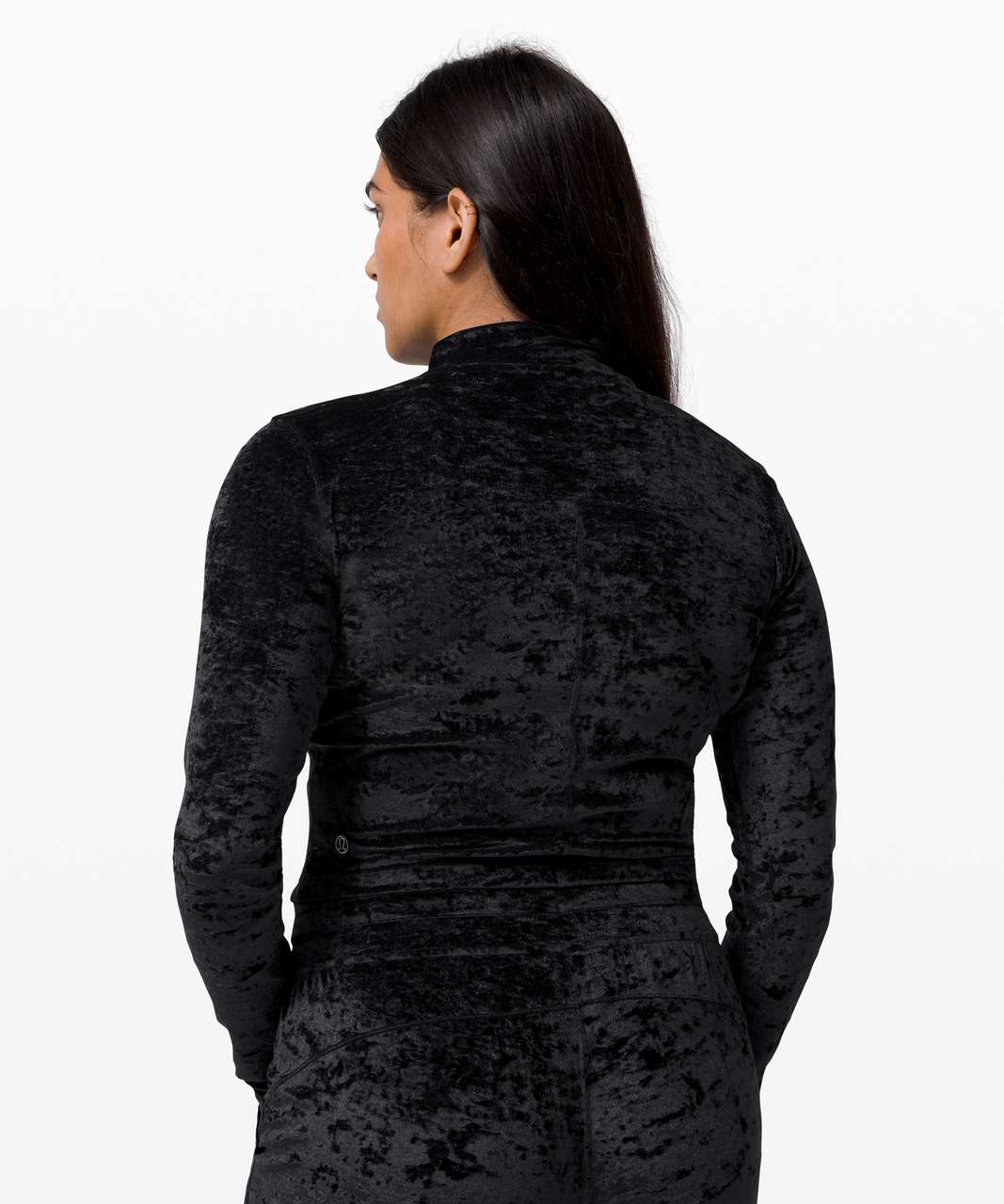 Lululemon All Aligned Mock Neck Long Sleeve *Crushed Velvet - Black