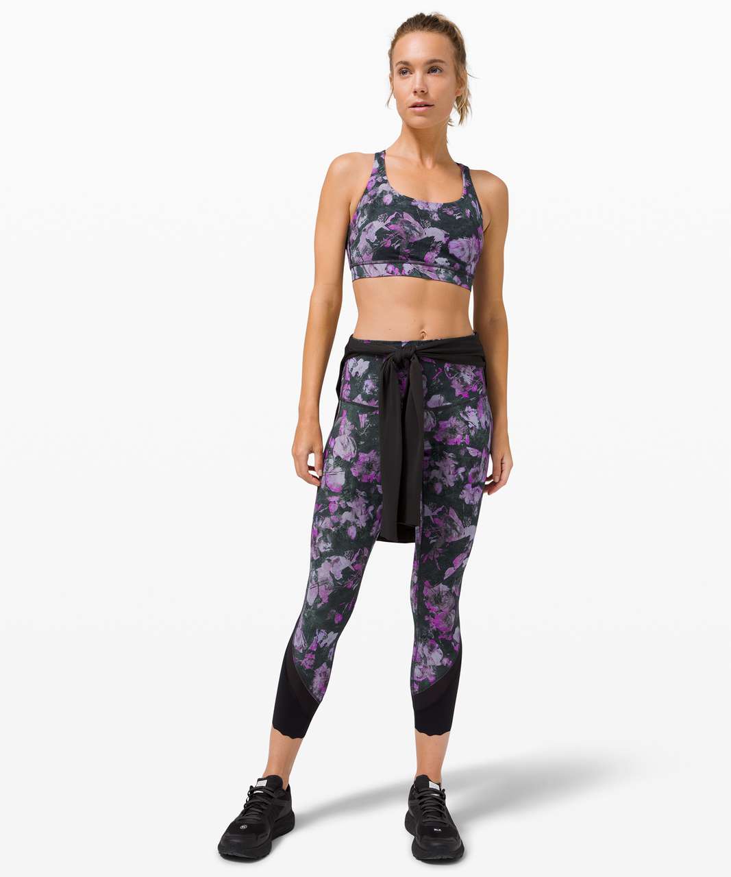 Lululemon Purple Floral Adjustable Sports Wear Activewear Women's Size 8