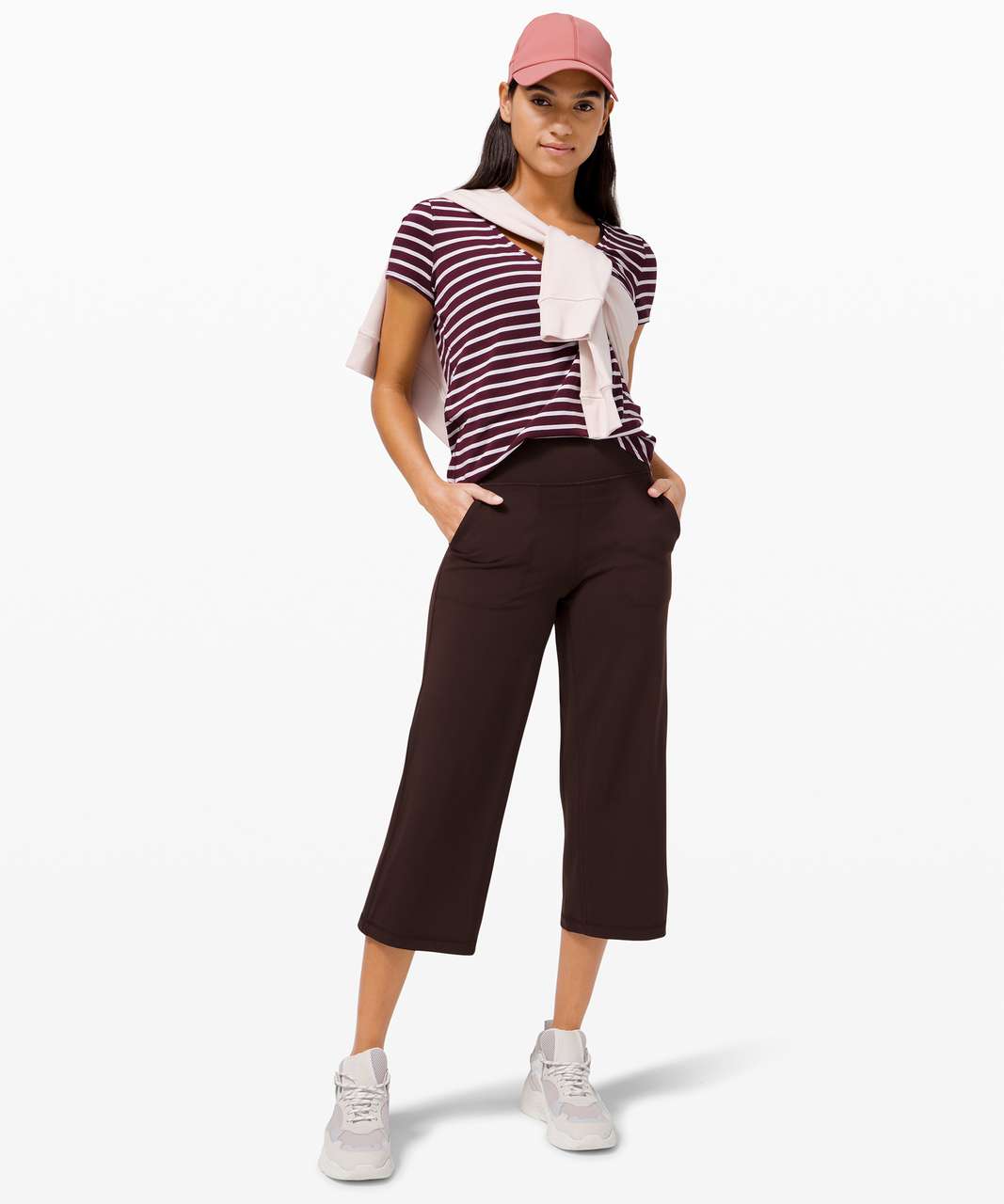 Lululemon Love Tee V - Yachtie Stripe Cassis White