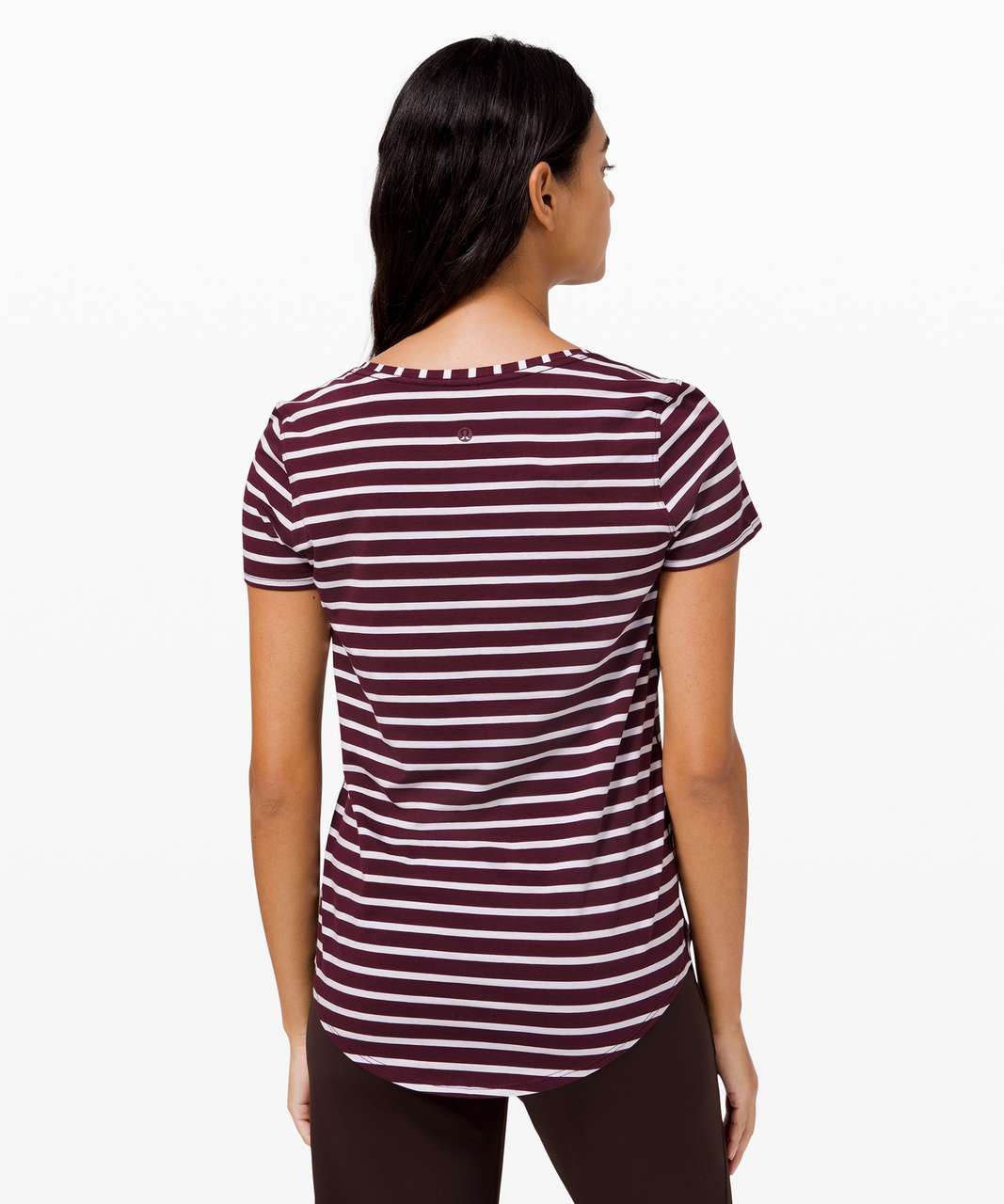 Lululemon Love Tee V - Yachtie Stripe Cassis White