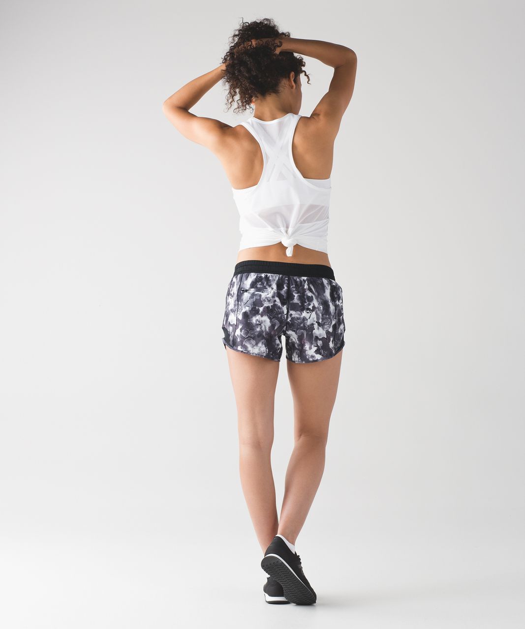 Lululemon Hotty Hot Short (Long) - Mini Obscurred Black Dusty Mauve / Black