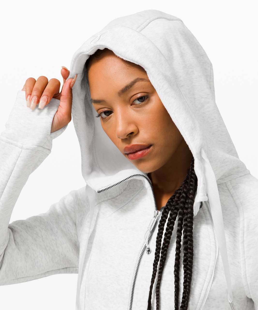 Lululemon Scuba Hoodie *Plush - Heathered Alpine White / Alpine White -  lulu fanatics