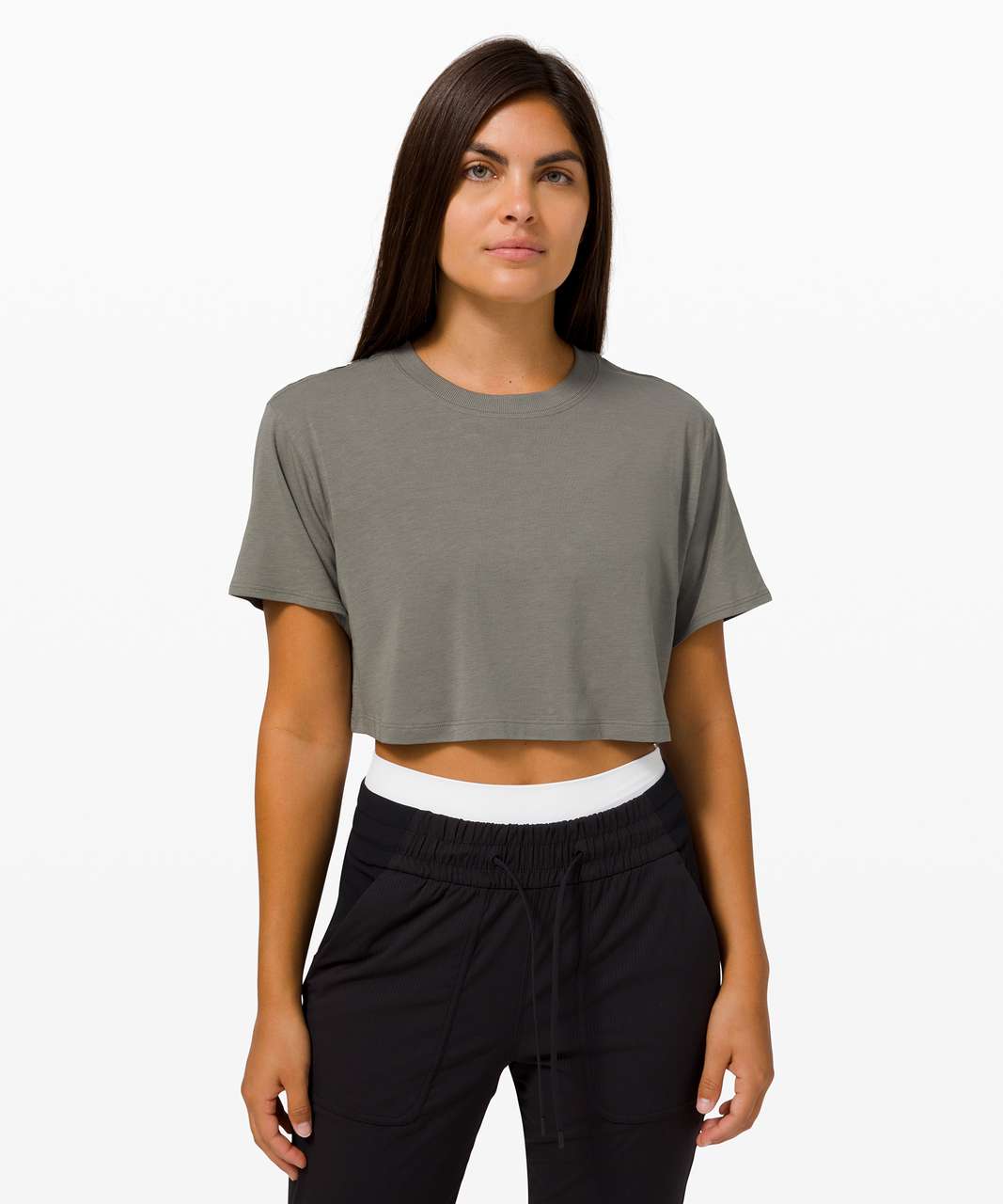 Lululemon All Yours Crop Tee - Grey Sage