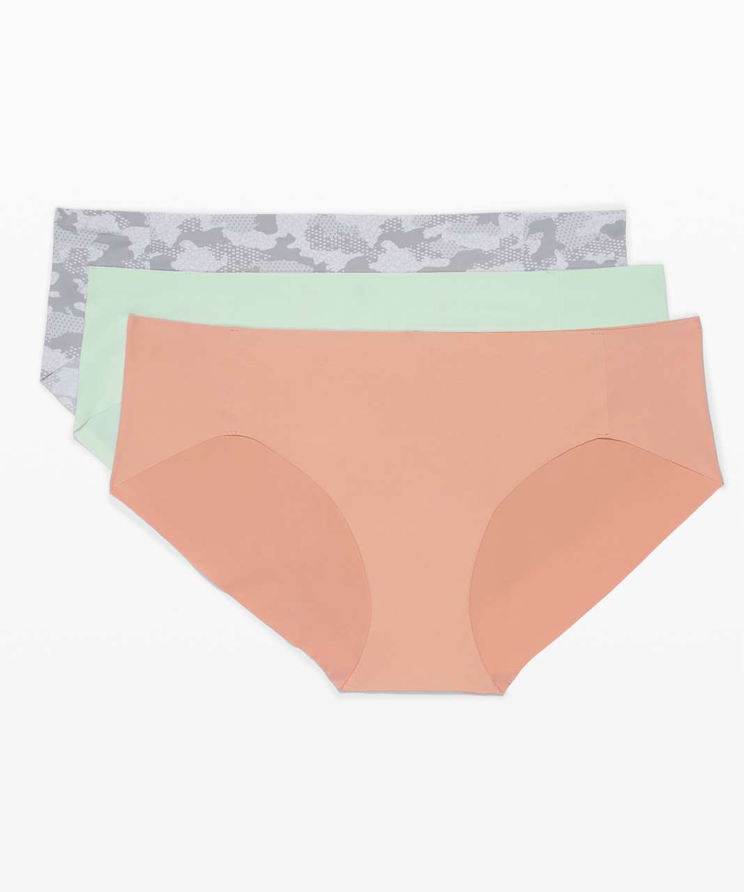 Lululemon Smooth Seamless Hipster 3 Pack - Collage Camo Mini Serene Blue Multi Rotated 90 / Delicate Mint / Pink Pastel