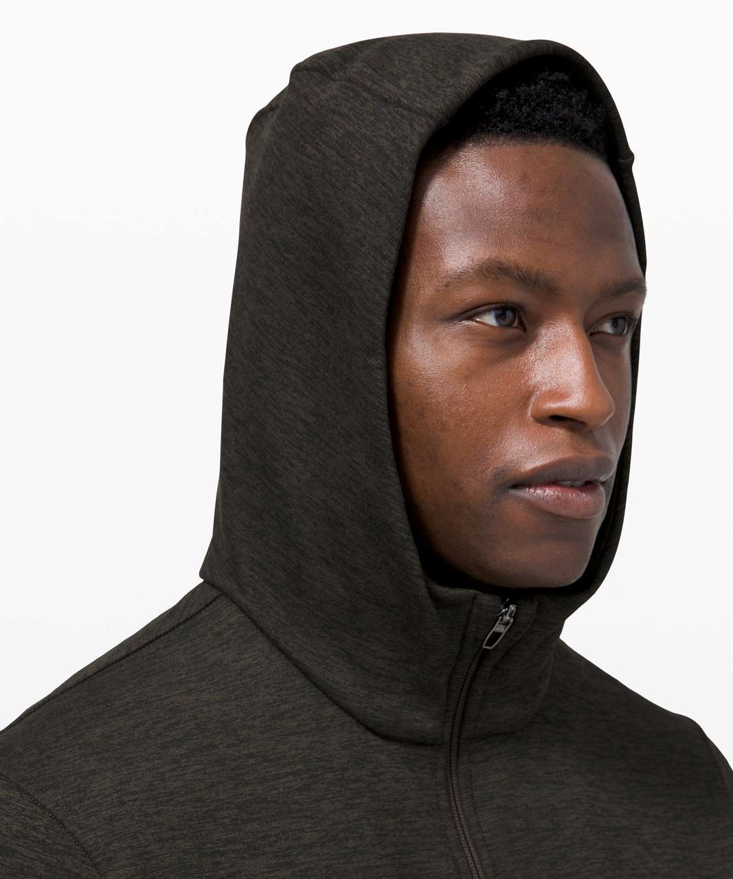 Lululemon Welterweight Zip Hoodie - Heathered Dark Olive / Black