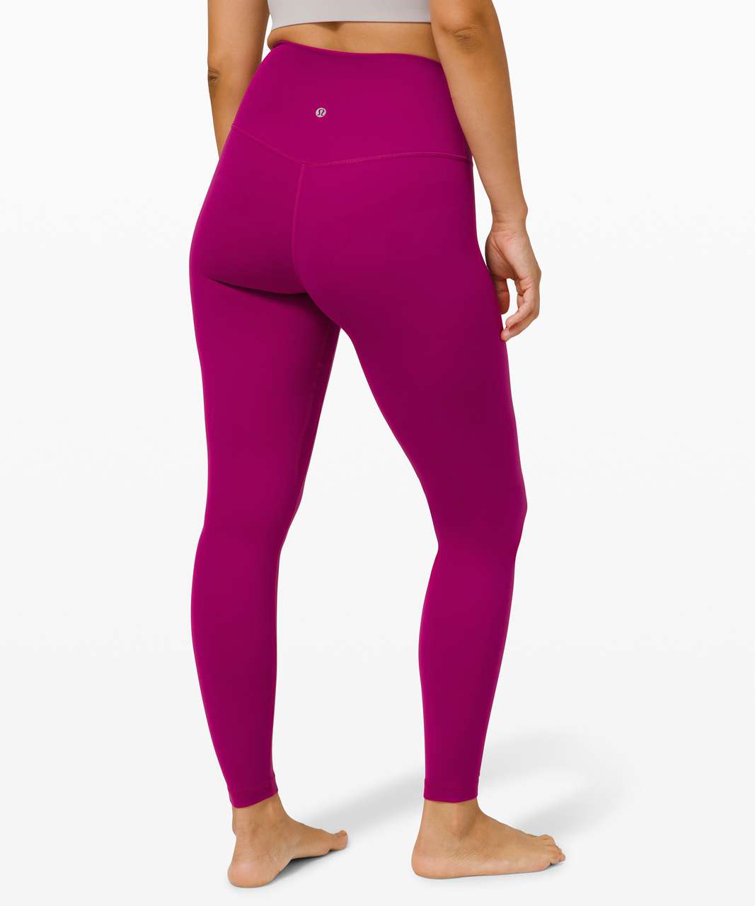 Women's Lululemon Size 10 Running Tights Maroon & Fuchsia Pink Stripe