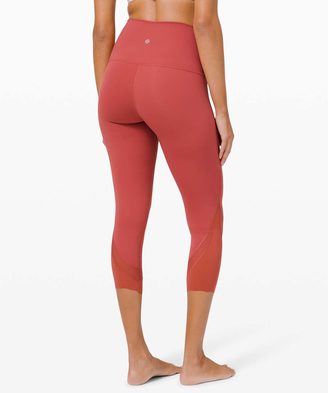 Lululemon Wunder Under High-Rise Crop 23 *Updated Scallop Full-On Luxtreme  - Soft Cranberry - lulu fanatics