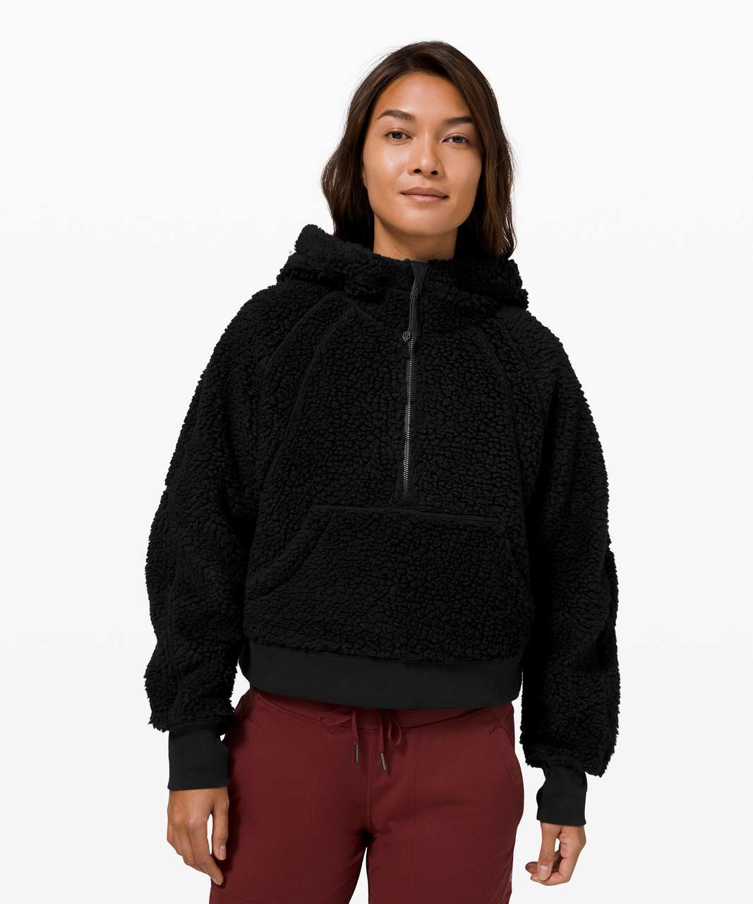 Lululemon Scuba Oversized Sherpa 1/2 Zip - Black - lulu fanatics