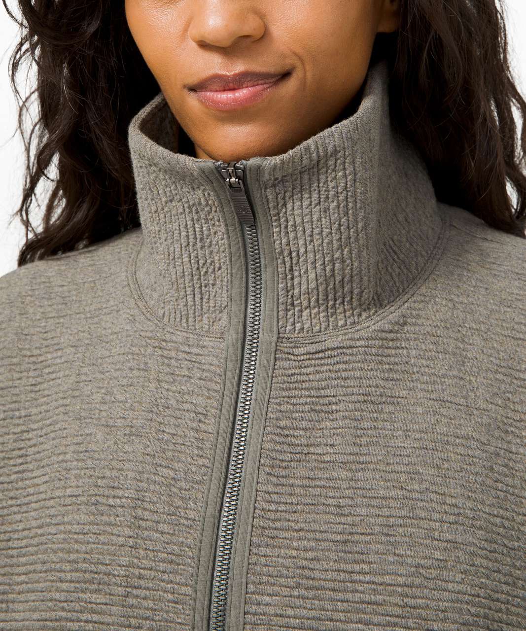 Lululemon Peaceful Moments Full Zip - Heathered Grey Sage / Grey Sage