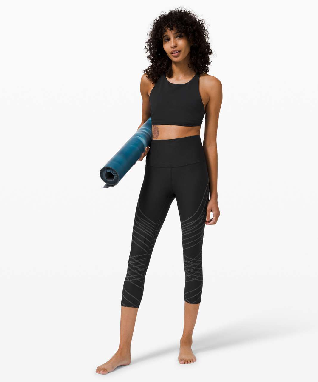 Lululemon Mapped Out High-Rise Crop 21" - Black / Asphalt Grey