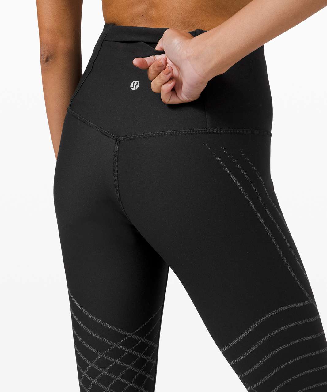 Lululemon Mapped Out High-Rise Crop 21 - Black / Asphalt Grey - lulu  fanatics