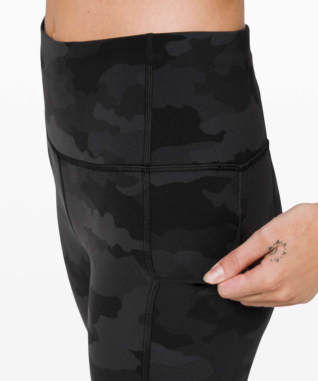 Lululemon Pace Rival High-Rise Crop 22" - Heritage 365 Camo Deep Coal Multi / Black