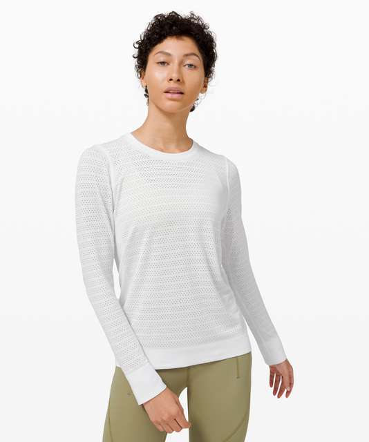 Lululemon Swiftly Breathe Long Sleeve - White / White - lulu fanatics