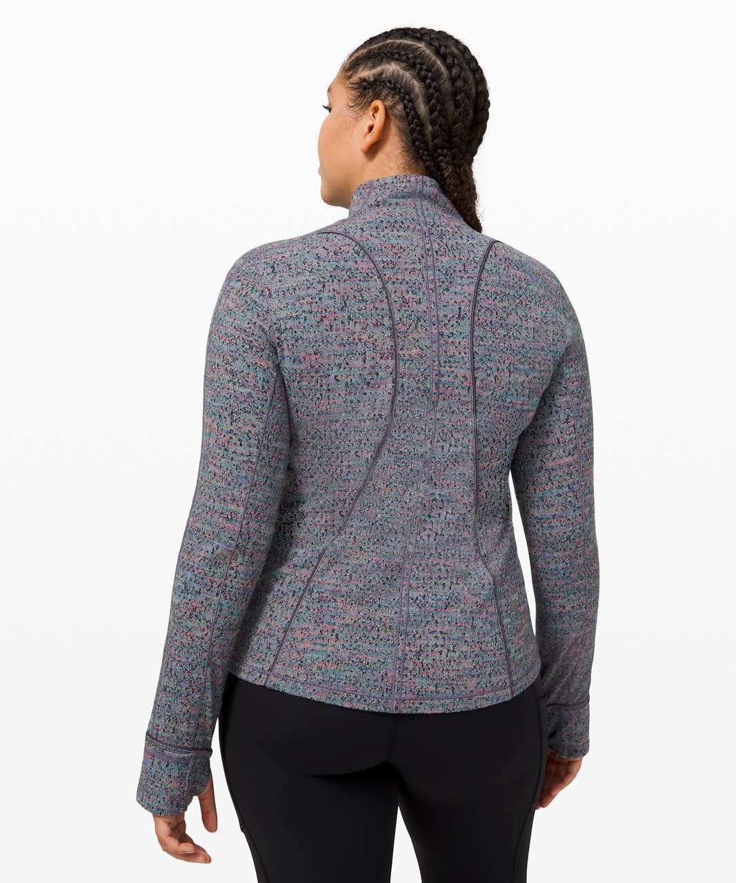 Lululemon Run Briskly 1/2 Zip - Neon Tweed Jacquard HTR Battleship Electric  Coral - lulu fanatics