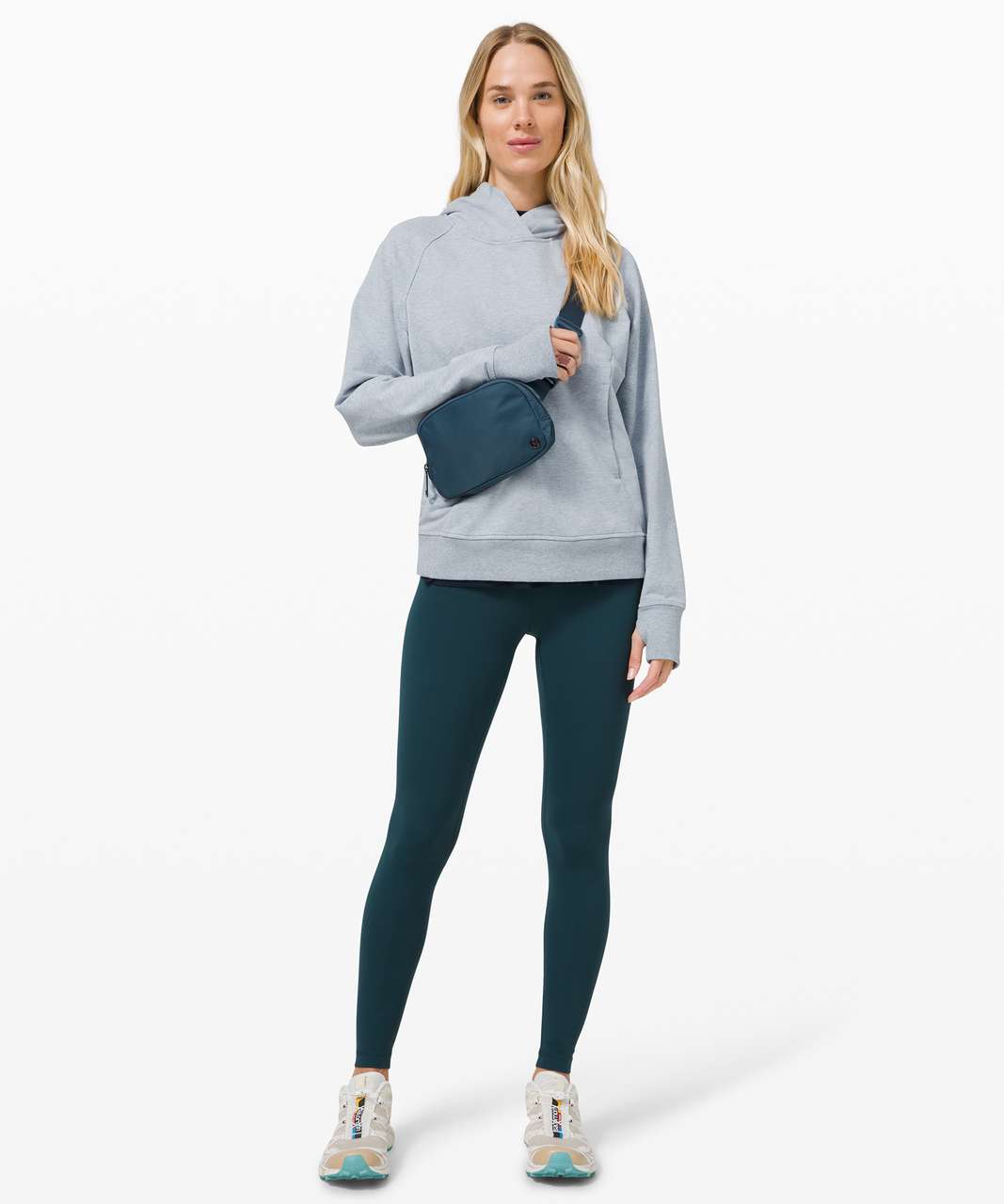 outfit to tackle my to-do list! low rise grooves (12) in chambray + cropped scuba  hoodie (xl/xxl) in heathered ultra light grey🤍🐋 : r/lululemon