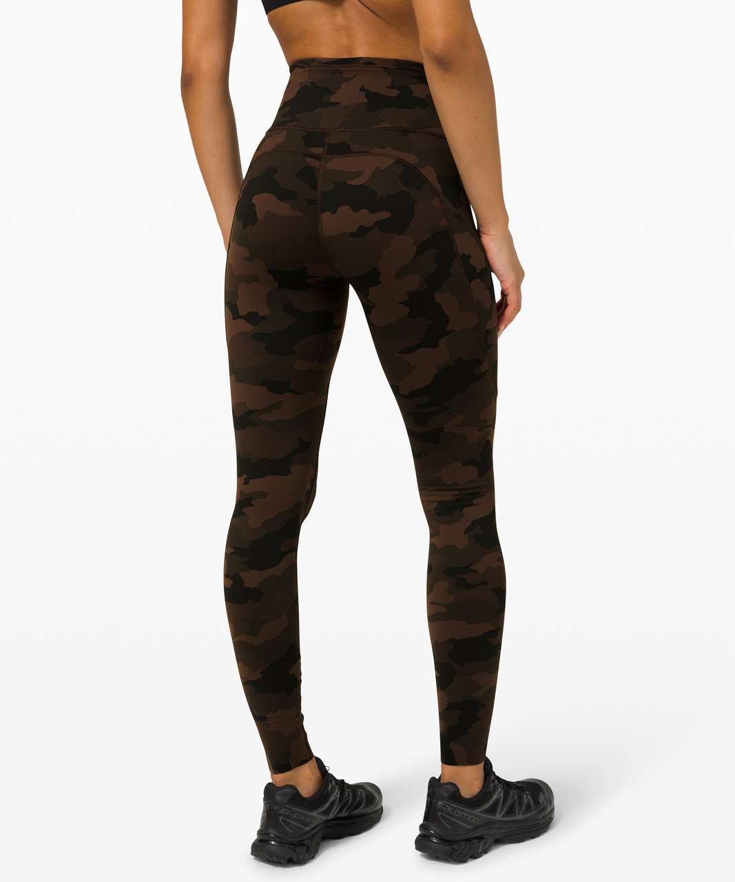 S) lululemon fast and free 24 Camo Deep Coal Multi, Women's