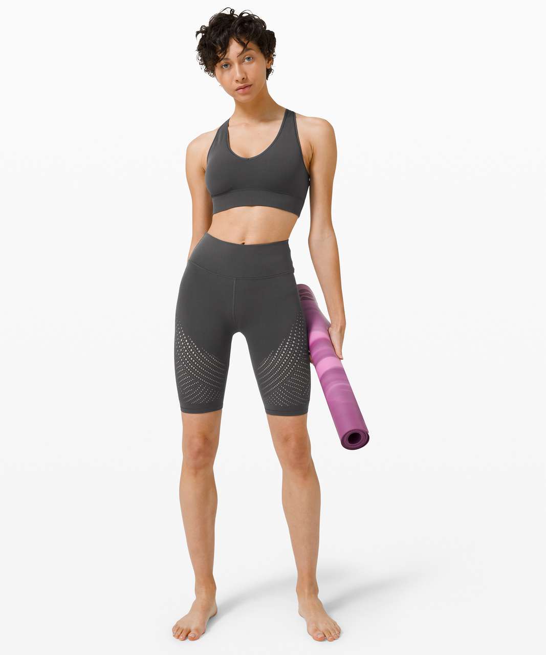 Lululemon Reveal Bra Digital Rain *Light Support, C/D Cup - Graphite Grey - lulu  fanatics