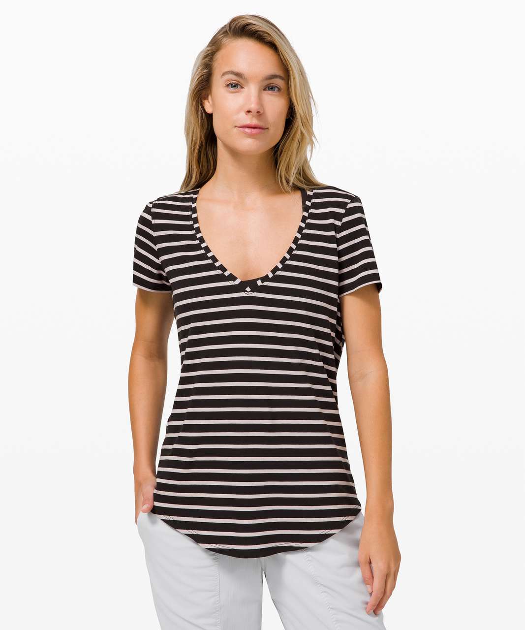 Lululemon Love Tee V - Yachtie Stripe Black Chrome