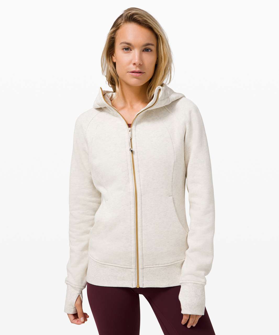 Lululemon Scuba Hoodie Gold *Light Cotton Fleece - Heathered Light Ivory /  Gold - lulu fanatics