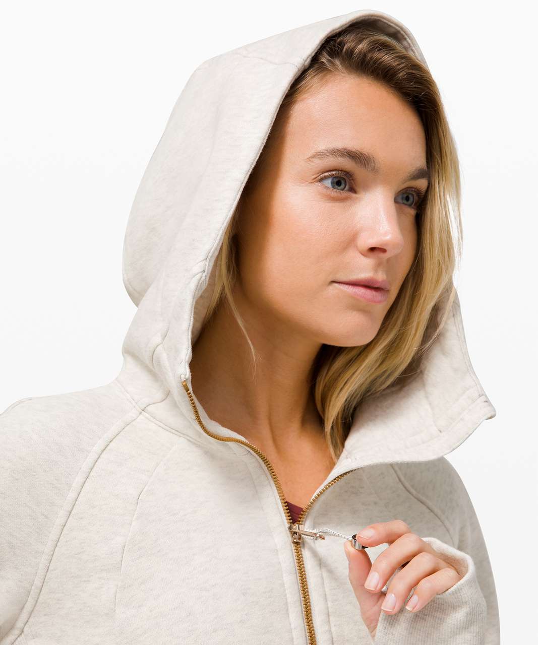 Lululemon Scuba Hoodie Gold *Light Cotton Fleece - Heathered Light Ivory /  Gold - lulu fanatics