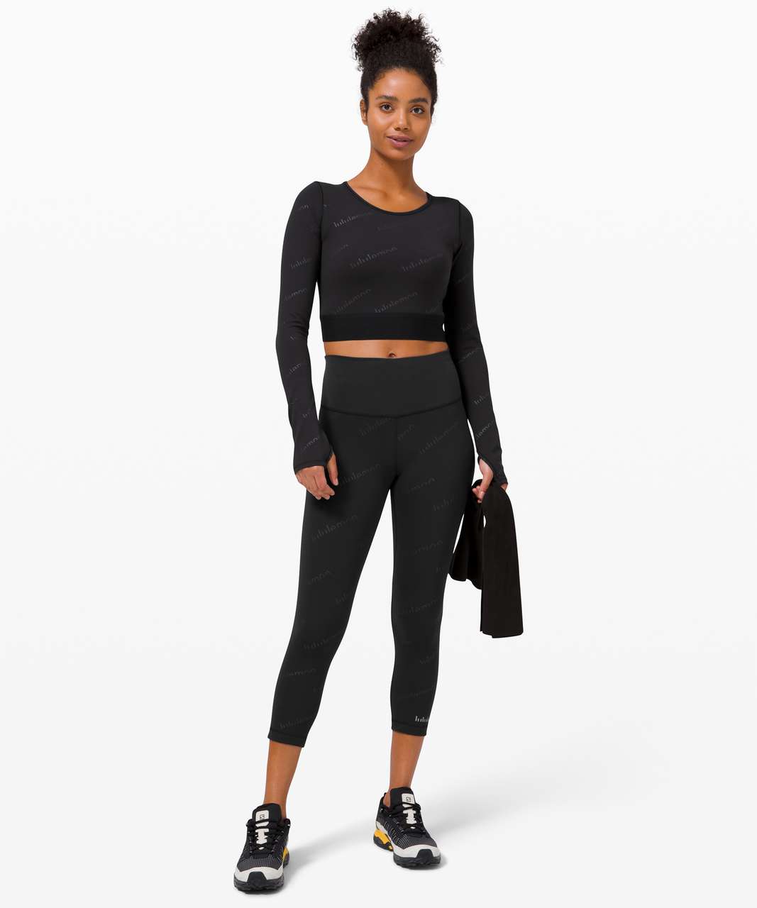 Lululemon Wunder Train Cropped Long Sleeve *Special Edition - Black