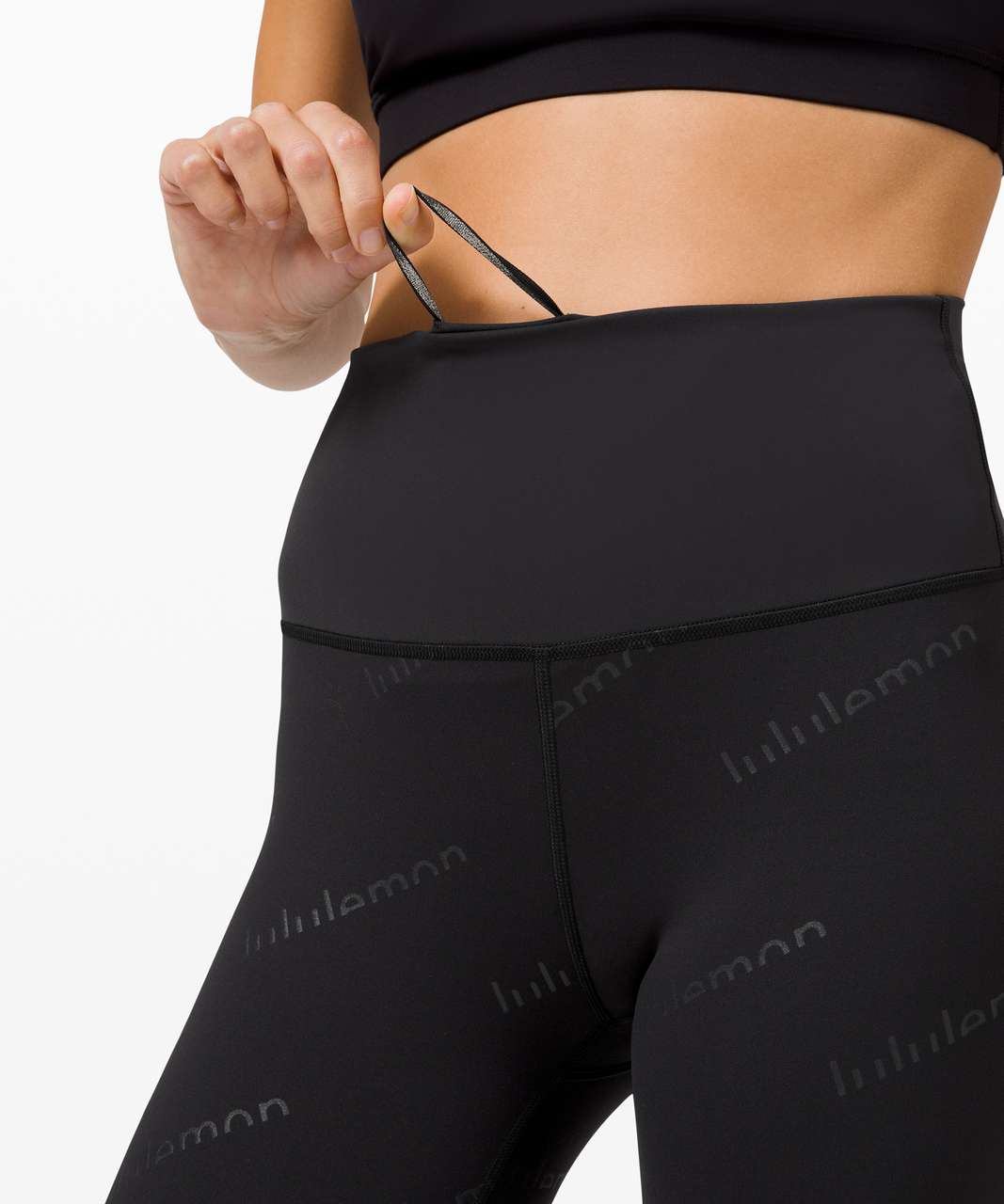 Lululemon Wunder Train High-Rise Tight 25 *Special Edition - Embossed Lululemon  Black - lulu fanatics