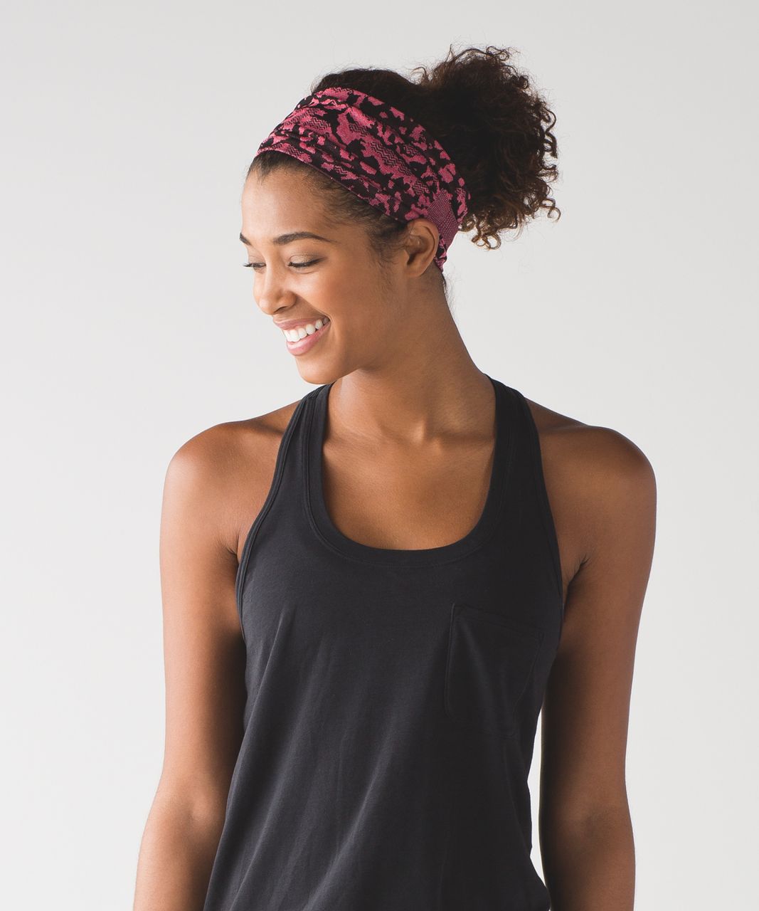 Lululemon Bangs Back Headwrap - Heathered True Red / Black