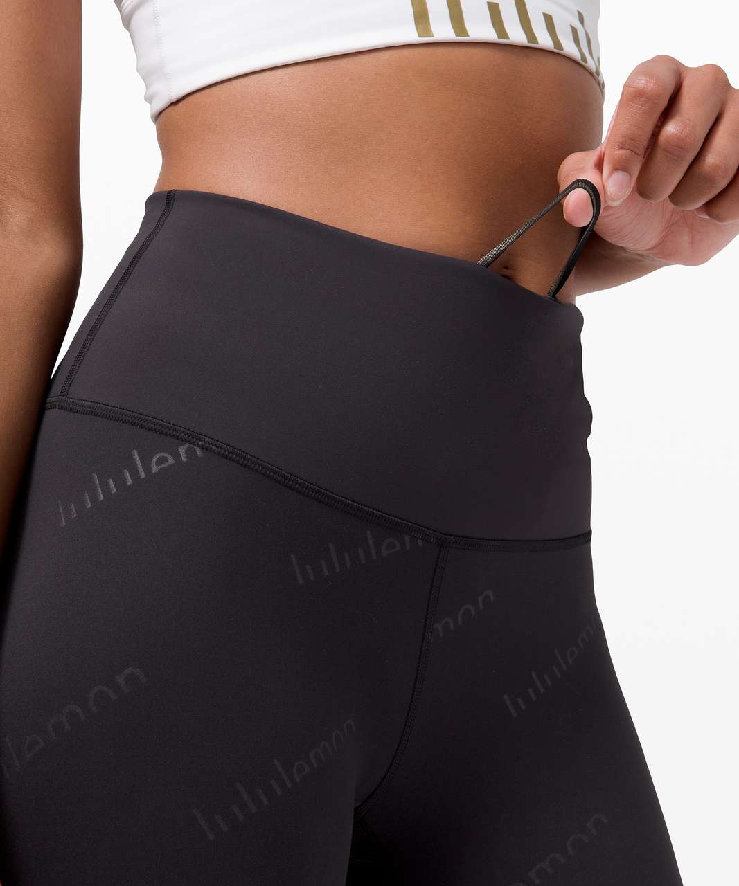 Lululemon Wunder Train High-Rise Crop 21" *Special Edition - Embossed Lululemon Black