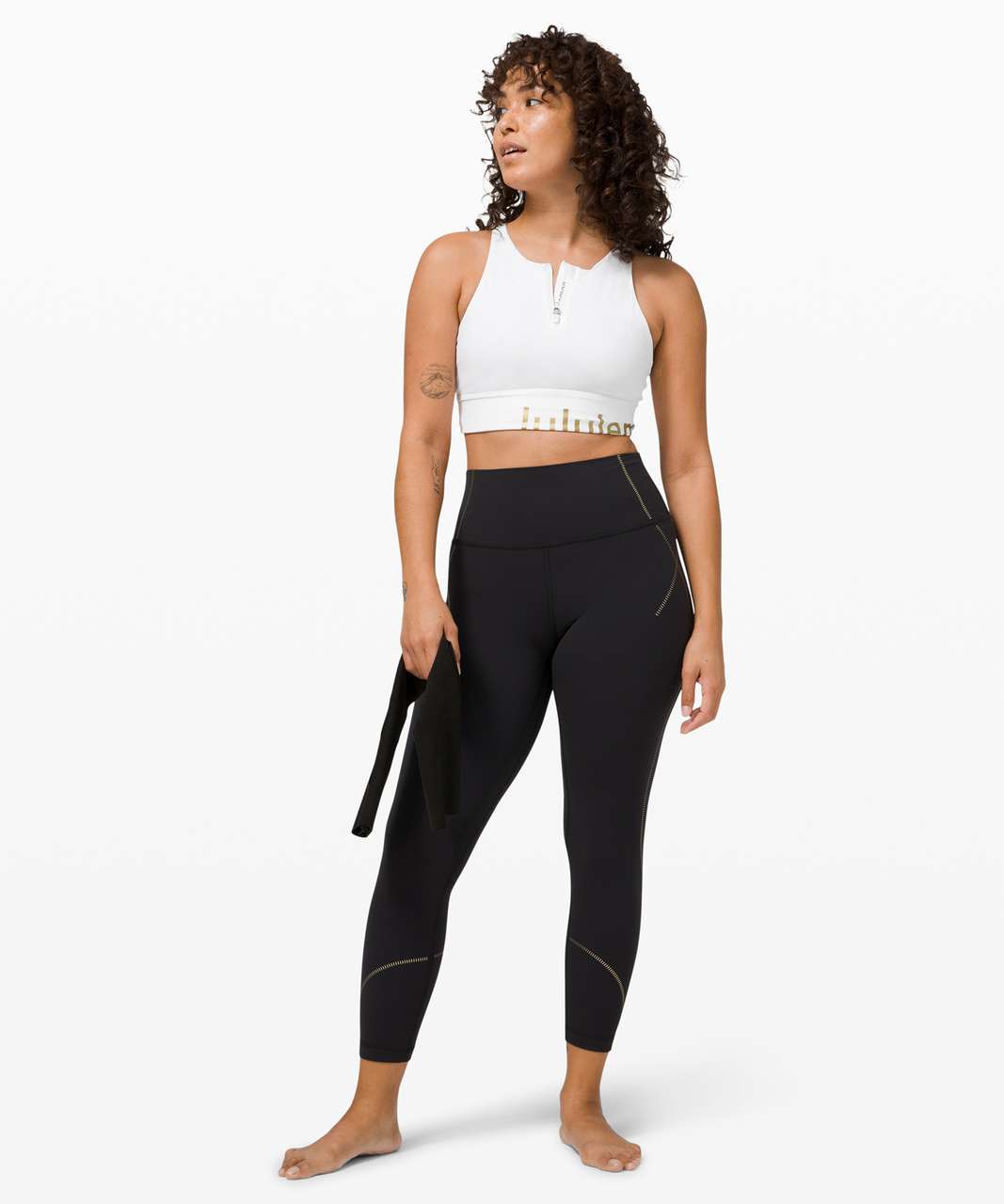 Lululemon Energy Bra High Neck Long Line Zip Special Edition *Medium  Support, B–D Cup - White - lulu fanatics