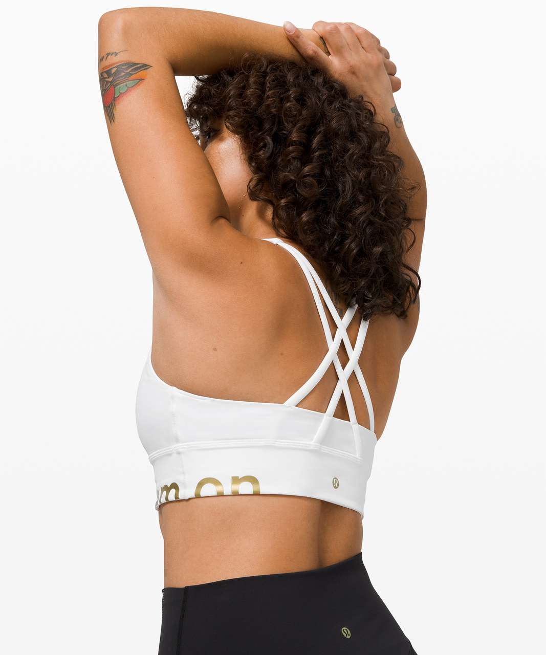 Lululemon Energy Bra High Neck Long Line Zip Special Edition *Medium Support, B–D Cup - White