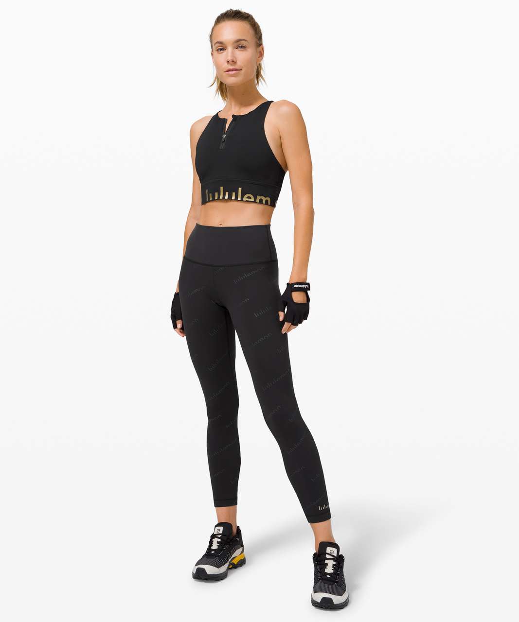 Lululemon Energy Bra High Neck Long Line Zip Special Edition *Medium Support, B–D Cup - Black